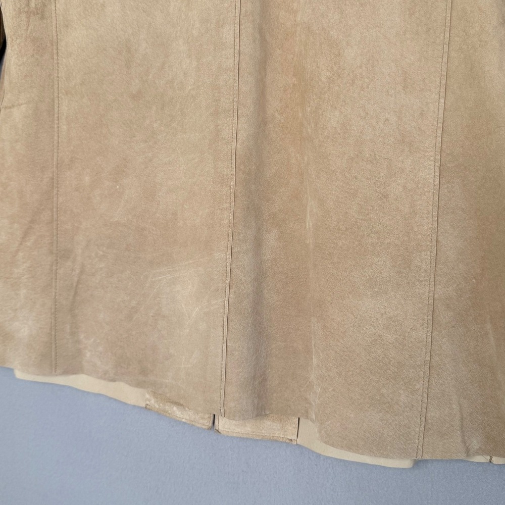 LORD & TAYLOR Tan Suede Leather Jacket Women's Size L Classic Style - Picture 14 of 14